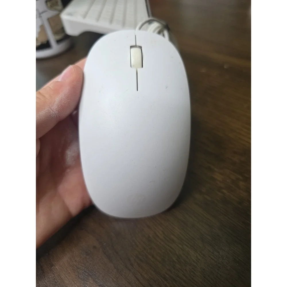 HP‎ White Lifestyle White Wired USB Optical Mouse MODEL TPC-P001M 2 Button F3